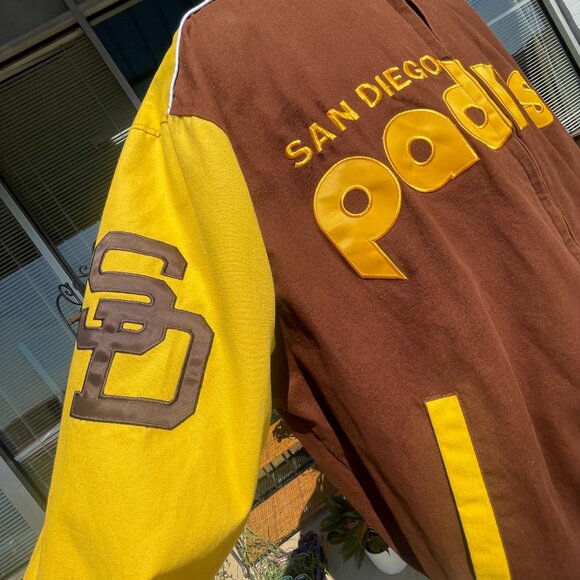 Men's XL Vintage Reversible San Diego Padres Bomber Jacket - Picture 11 of 16